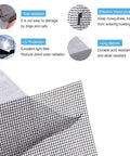 Fiberglass Screen Roll For Windows And Doors, High Visibility Flexible Mesh For Easy DIY Repair And Rescreen, showing features like tear resistance and UV protection.