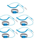 5 Pack Blue Anti Static Wrist Straps With Alligator Clip, 1.8m Adjustable ESD Safe Wristbands For Sensitive Electronics, shown grouped