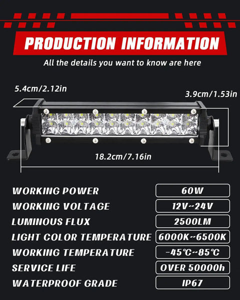 MX650 LED Dirt Bike Headlight With Switch 7.16 Inch Driving Lights Beefed Up Universal 12 24V Fit For 7 8 Inch And One Eighth Inch Handlebars Great For MX650 MX500 MX350 And More