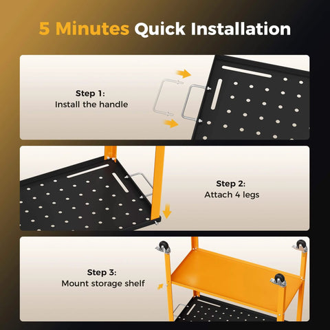 Installation steps for Heavy Duty 1200 Lb Welding Table With 36 By 18 Inch Cold Rolled Steel Top In A Black Oxide Finish