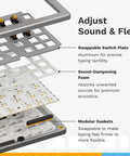 Top Tier 75 Percent Wireless Mechanical Gaming Keyboard With Badass Aluminum Frame Hot Swappable Switches Bluetooth And Two Point Four Gigahertz Link Smooth Gasket Mount Styling Crisp Doubleshot Keycaps Built Like A Tank In Clean Silver components showing aluminum switch plate, sound-dampening foam, and modular gaskets.