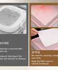 Before and after using 1000 Sheets Nail Dust Collector Filter Paper For Most Nail Dust Fan Extractor Machines Disposable Nail Dust Vacuum Filter Pack Portable Nail Tech Gear For Home Salon And Nail Spa Bulk Refill with dirty and clean filters.