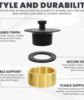 Oil Rubbed Bronze Bathtub Drain Kit With Lift And Turn Plug And Overflow Plate Replacement Tub Drain Assembly Screws Included Universal Fit For 1-3/8 And 1-1/2 Inch Drains Brass Construction Easy Install components showing durability and support features