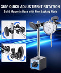 Dial Indicator With Magnetic Base 0-1.0 In Range, 0.001 In Precision, Fine Adjustment, Pro Level Measuring Kit with Multi Angle Arm