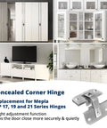 Two Pack Adjustable Concealed Pie Cut Cabinet Hinge 34390710 Heavy Duty Silent Self Closing Hardware Smooth Operator Tight Fit For Wooden Drawers Quick Install Home Reno Upgrade in modern kitchen settings.