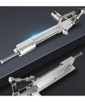 Rock Solid Electric DC Telescopic Linear Actuator Dead Simple Reciprocating Motorized Cylinder with metallic body and gear mechanism.