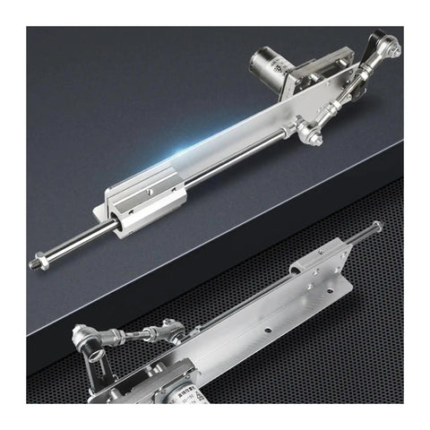 Rock Solid Electric DC Telescopic Linear Actuator Dead Simple Reciprocating Motorized Cylinder with metallic body and gear mechanism.