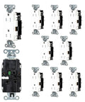 Heavy Duty Screwless Duplex Receptacles 15A 125V Tamper Resistant Quick Wire Commercial Grade Wall Outlets 1 Gang White 10 pack layout.