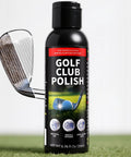 Three In One Golf Club Polish And Cleaner For Irons Wedges And Putters Keep Your Clubs Looking Fresh Restore Shine Clean Grooves Remove Rust Scuffs Stains And Oxidation On Stainless Steel Aluminum And Zinc 6.76 Fl Oz bottle with iron head before and after cleaning