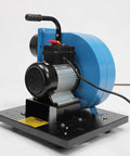 Wall Mount Dust Collector With One Horsepower Motor And 14.8 Gallon Filter Bag showing motor and blue housing in profile view.