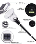 Components of Outdoor Solar Lights for Yard and Pathway, Auto RGB Color Changing and Warm White Glass Landscape Lights
