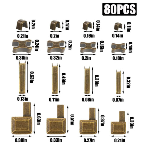 Zipper Repair Kit With 100 Metal Insertion Pins Top And Bottom Stops 5 Colors And 4 Sizes For Metal Zippers 3 5 8 10 close-up