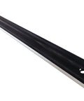 Side view of an 18-inch anodized aluminum straight edge with end mounting hole