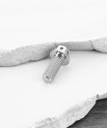 Two Pack M6x15mm Flanged Hex Head Bolts Titanium Fully Threaded Drilled Lock Wire Ready Ideal For Sports Bikes And Go Karts Silver Finish