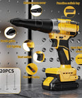 Heavy Duty Brushless Cordless Pop Rivet Gun Pumped With Killer Two Thousand One Hundred Pound Pulling Force For Quick Auto Repair Fixes And Weekend Diy Builds Arriving Fully Loaded And Ready To Crush - Detailed view of features including mouth guide and LED light.