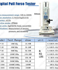 Horizontal Digital Push Pull Meter For Tensile And Compression Testing With Wheel Driven Manual Push Pull Test Stand Pro Grade Test Bench And Digital Force Gauge 10 To 2000 N Includes Ruler And 100 N Capacity showing front view