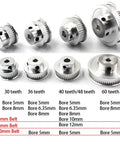 Heavy Duty Aluminum Timing Belt Pulley Featuring 30 Badass Teeth And An 8mm Bore Sized Perfectly For 6mm Width Belts Includes Pack Of 6 Plus Wrench.