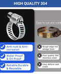 30 Pack Heavy Duty Stainless Steel Hose Clamps Adjustable From One Quarter To One Half Inch Six To Twelve Millimeter Fit For Fuel Lines Plumbing Automotive And Mechanical Projects, showing stainless and rusted clamps comparison.