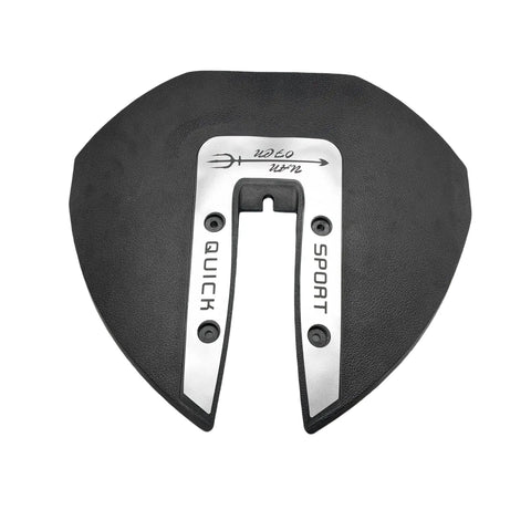 Whale Tail Hydrofoil Stabilizer For Small Outboards 40 To 350 HP Silver Finish Boost Handling Thrust And Stability Game Changing Cut Planing Time Keeps Boat On Plane At Low Speed Fits Most 40 To 350 HP Motors, top view