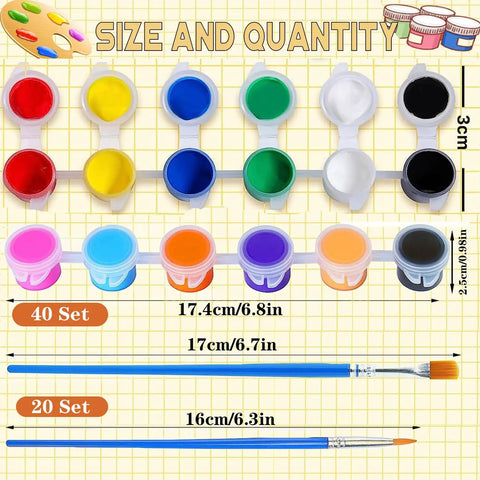 All In One Totally Kid Friendly Washable Art Set With 280 Pcs Acrylic Paints 20 Gouache Watercolor Sets of 12 Colors Plus 40 Brushes