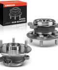 Two Front Wheel Bearing and Hub Assemblies Set 5 Lug For Toyota Camry 2018 To 2024, RAV4 2019 To 2023, Avalon 2021, Venza 2021 To 2023, And Lexus ES250 2021 To 2024 next to packaging