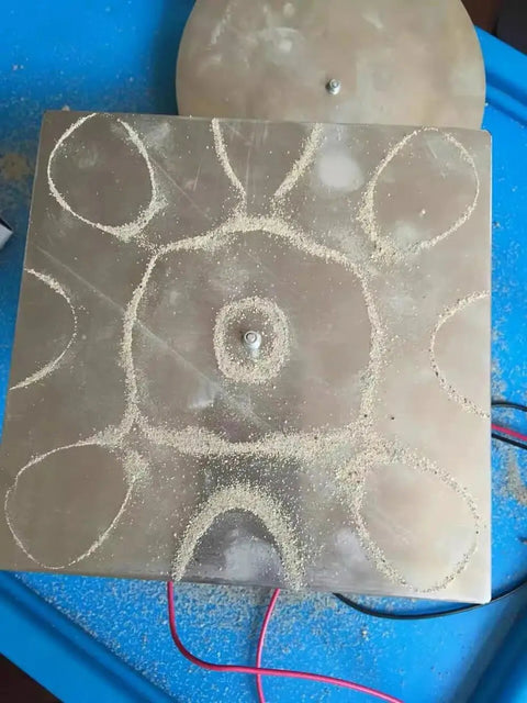 Resonance Ring Demonstrator For Physics Teaching And Vibration Lab Equipment With Chladni Figure Inspired Next Level Oscillator And Vibration Generator For Experiments, 6-10V Power, 1A Max, 1Hz-10kHz Frequency Range, Compact 100x100x120mm Design with sand pattern