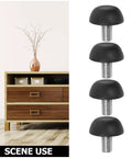 Adjustable M8 Threaded Furniture Leveling Feet 20 Pack for Sofas and Chairs, Precise Height Adjustment, No Tools Needed, Vibration Reduction, Black Plastic and Metal Construction, Easy Install, Durable Levelers on cabinet