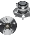 Front Steering Knuckles And Wheel Hub Bearings Replacement Kit For 2003 Through 2008 Toyota Corolla Non ABS Includes Two Front Knuckles And Two Rear Hub Bearings Direct Fit Easy Install Premium Quality, showing detailed view of wheel hub bearings.