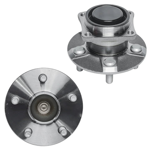 Front Steering Knuckles And Wheel Hub Bearings Replacement Kit For 2003 Through 2008 Toyota Corolla Non ABS Includes Two Front Knuckles And Two Rear Hub Bearings Direct Fit Easy Install Premium Quality, showing detailed view of wheel hub bearings.