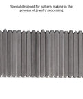 Steel stamps from Pro Grade Jewelry Anvil Chisel Set With Steel Punch Stamp Kit For Jewelry Making, 20 sticks included.