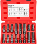16 Piece Lug Nut Key Set And Wheel Lock Removal Tool Kit For Aftermarket And Factory Wheels SAE And Metric Lock Keys