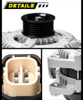 Beefed Up 150A 12V Clockwise Alternator Replacement Fits Sorento 2011 And 2015-2018, Sedona 2011-2012 And 2014-2018, Santa Fe 2013-2018 V6 3.3L 3.5L With 6-Groove Pulley OE 37300-3C520 details