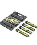 Four Pack 1S 680mAh LiHV Battery 3.8V 95C with BT2 connector for Tiny Whoop drones, blister pack and four batteries shown