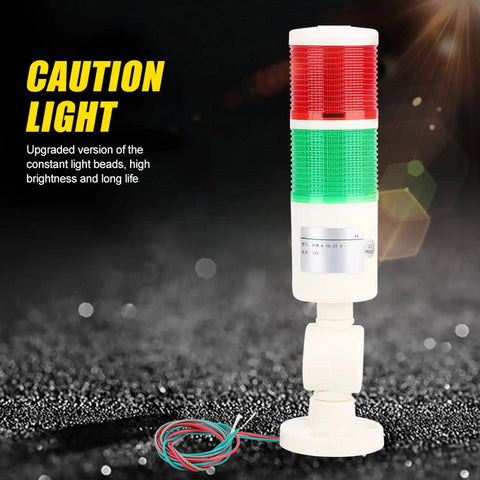 Rugged Industrial Safety Warning Light LED Beacon Foldable Caution Light with red and green layers on a foldable base