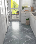 Grey Marble Peel And Stick Vinyl Floor Tiles 24 Pack Waterproof 12x12 Self Adhesive Floor Tiles for kitchen with marble design