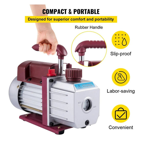 Heavy Duty 1/3Hp Hvac Vacuum Pump With 4.5 Cfm Single Stage Rotary Vane For Air Conditioning Refrigerant Recovery And Leak Testing Ultimate 5Pa Performance