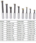 12mm F1 Type Boring Bar Set 9 Piece Pro Grade High Speed Steel Lathe Tools With Storage Base For Precision Internal Turning And Bore Machining On Metalworking Lathes, 9 HSS bars