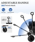 Beach Wagon With 9 Inch Balloon Wheels For Sand 200L Cart adjustable handle and swivel wheels detail image.