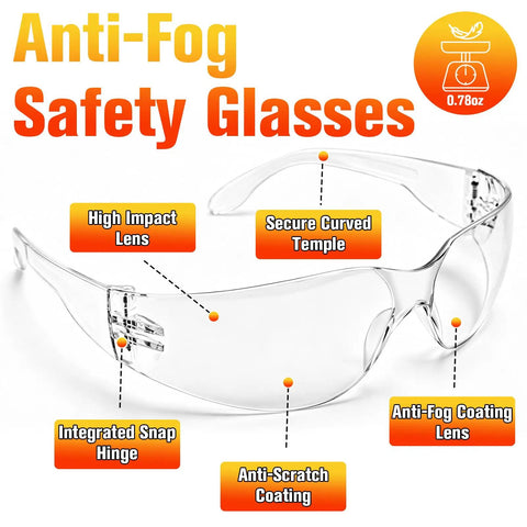Big 30 Pack Anti Fog Safety Glasses With Clear Protective Lenses Offering Scratch And Impact Resistance Plus A Smooth Unisex Frame Ideal For Job Sites Or Weekend Chores And Real Bang For Your Buck