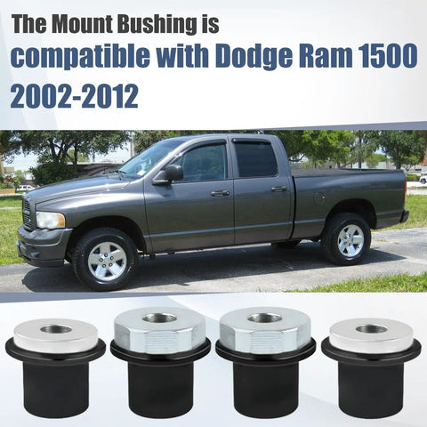 Dodge Ram 1500 Steering Rack And Pinion Mount Bushing Set 4 Pack Direct Fit Replacement For 2002 To 2012 in front of truck