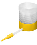Diatomaceous Earth Powder Duster With 6 Inch Extension Nozzle For Effortless DE Application shown with yellow nozzle.