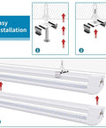Installation diagram for 8 Foot LED Shop Light 25 Pack 120W High Output T8 Linkable Tube Lights With Beefy Brightness 14400 Lumens 6000K