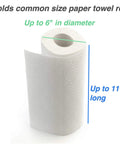 Paper towel roll dimensions for One Handed Tear Pegboard Paper Towel Holder, Stainless Steel, Hooks to Any Pegboard.