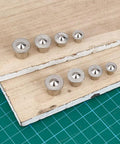72 Pc Stainless Steel Dowel Center Pins Set Four Sizes for woodworking on wooden boards