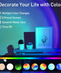 Sunset Lamp Projection With Remote And Phone App Control RGB Color Changing LED Night Light illuminating room with color wheel and decor.