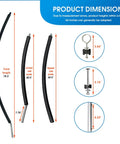 No Sweat Trampoline Enclosure Replacement Poles With Durable Foam Padding dimensions showing total and pole heights.