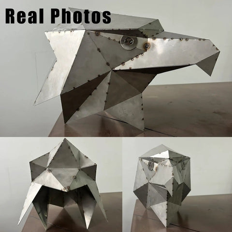 Metal art eagle made from Beginner Welding Practice Kit With 201 Stainless Steel Coupons For TIG MIG Arc Stick Gas Welder Training DIY Metal Art Projects And Easy Welds For Home Hobbyists kit on display.