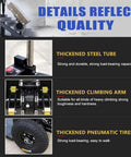 Heavy Duty Electric Stair Climber Hand Truck For Moving Heavy Gear Safely Over Curved Or Straight Steps With Telescopic Handle And 1200w Power Boosting features thickened steel tube and pneumatic tires for stability