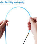 Pro Grade Fish Tape Wire Puller For Through Wall Electrical Jobs, showing hands holding flexible nylon pull tape.