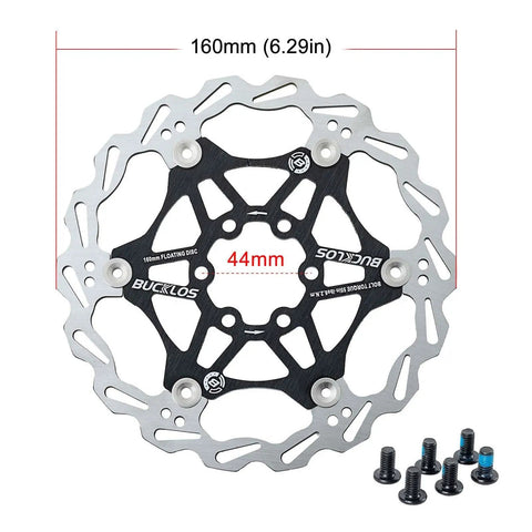 Floating Disc Brake Rotor 160mm 180mm 203mm Stainless Steel With 6 Bolts For Road And Mountain Bikes, shown with 6 bolts
